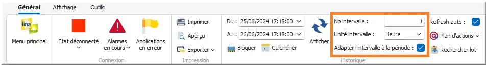 Sélection intervalle du compteur